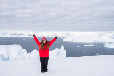 jenna standing on snow